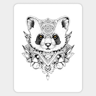 Red Panda Wild Animal Nature Illustration Art Tattoo Magnet